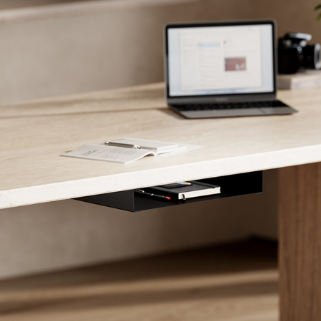 Laptop Bracket Under-Desk Storage Shelf White