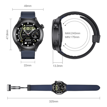 Smartwatch Kumi Gear GT3 111 Trybów SPORT Szary