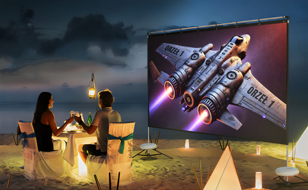 Portable projection screen 120'' 4K Spacetronik
