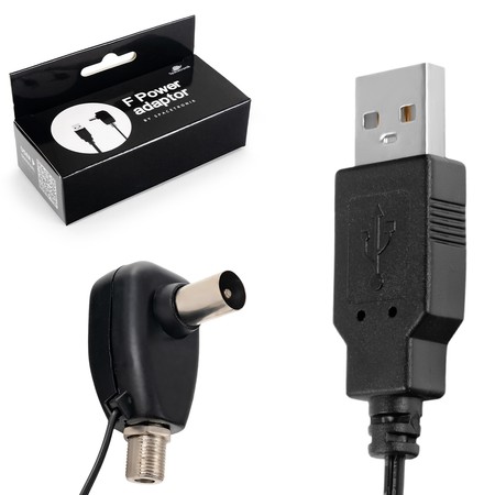 adapter zasilacza anteny Spacetronik 5V USB wtyk F