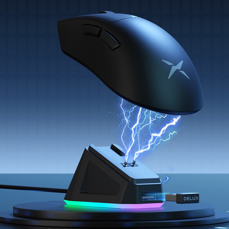 Mysz DELUX M800 PRO czarna 26000DPI 8000 Hz + dock