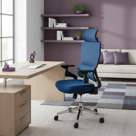 Bürodrehsessel mit Armlehne BARD blau