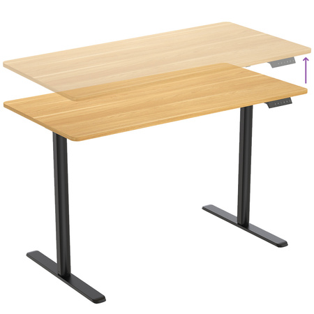 Spacetronik Moris SPE-O121 120x60 electric desk, Black frame, Light wood top