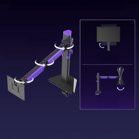 Ametystowy uchwyt RGB monitor Spacetronik SPAA112L