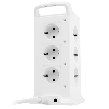 Listwa zasilająca tower 12xAC 2xUSB 1xUSB-C W