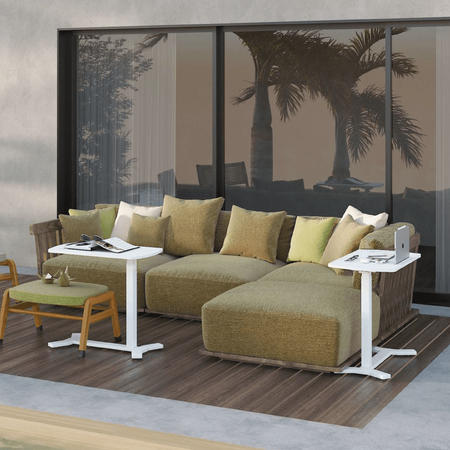 Electric adjustable table with wheels Buddy white