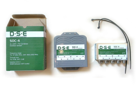 LNB Quad a DVBT slučovač signálu SOC-4 externí