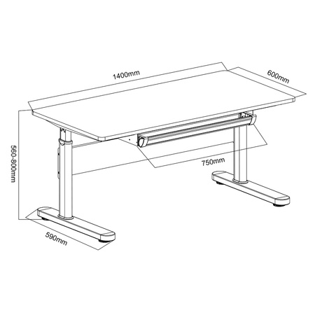 Biurko regulowane Spacetronik XD SPE-X104WL 120x60