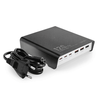 120W 6 port USB A and C charger Ldnio Q605 black