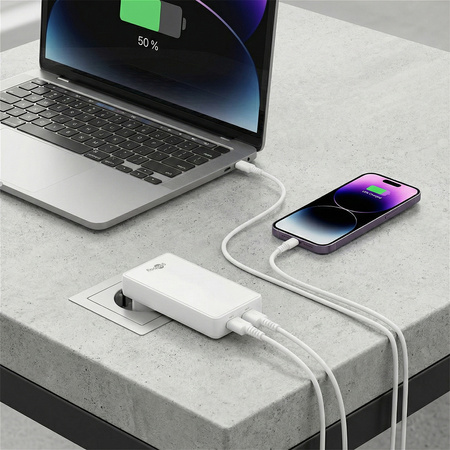 Ładowarka pionowa Goobay 65W 2x USB-C PD czarna