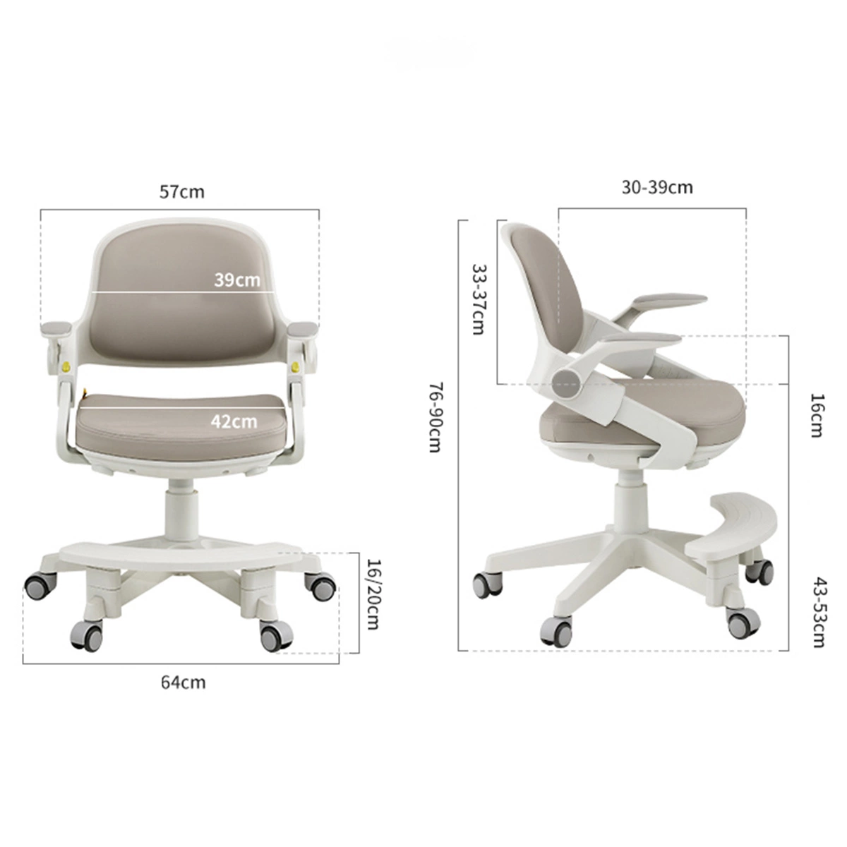 rysunek techniczny krzesła dziecięcego Spacetronik SPC-XD-11