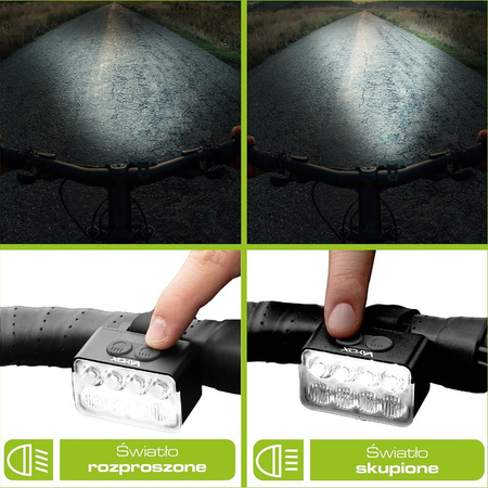 Predné svetlo na bicykel 8xLED 900lm VA0151