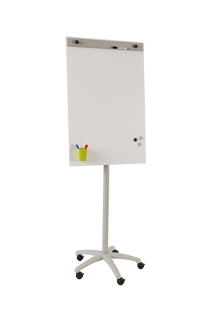 Stand on wheels with height adjustment and whiteboard