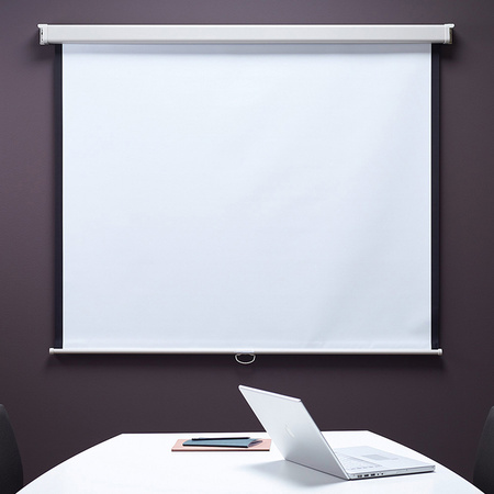 Ekran projekcyjny zwijany ręcznie 100" 16:9 biały