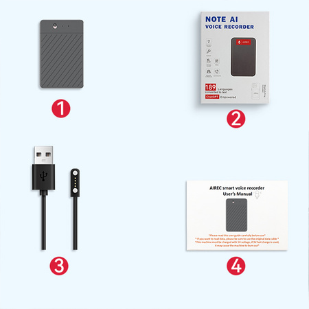 Dyktafon AI z Transkrypcją i Tłumaczem Głosowym Alvora A3