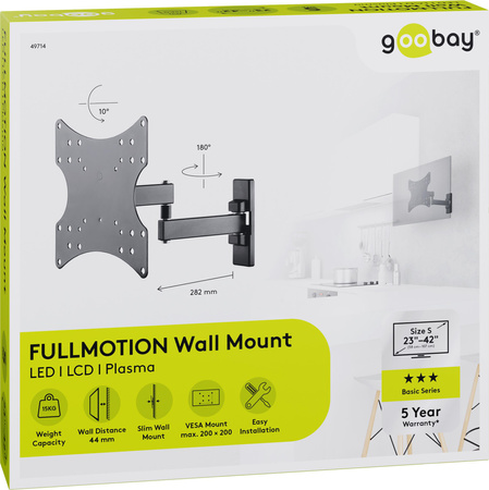 Goobay BASIC FULLMOTION S 23"-42" 15kg držák TV