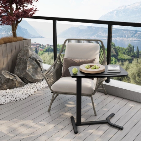 Zestaw wypoczynkowy fotel Spacetronik Flax 04M + stolik regulowany BUDDY