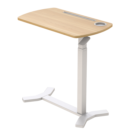 Buddy adjustable table on wheels white, wood