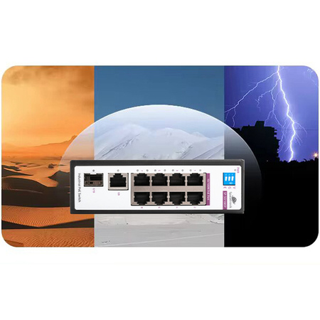 SWITCH 8-portowy SP-SGI108SP Przemysłowy PoE SFP