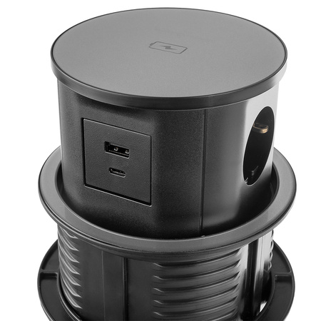 Spacetronik SPS-R3D6B V2 kruhová stolní zásuvka