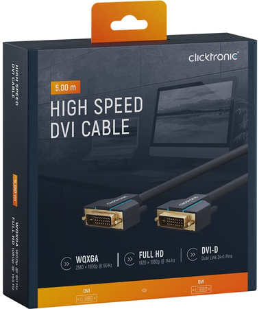 CLICKTRONIC DVI-D - DVI-D cable (24+1) 5m