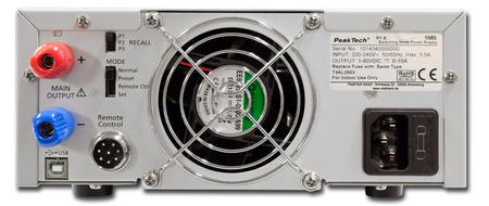 60V 15A PeakTech USB laboratorní zdroj 1585