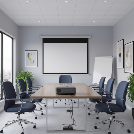 Ekran projekcyjny zwijany ręcznie 92" 16:9 biały