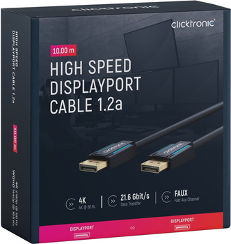 CLICKTRONIC DisplayPort DP - DP 1.2 4K kábel 75 m