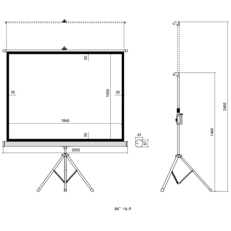 Projection Screen with Tripod 84" 4K Spacetronik