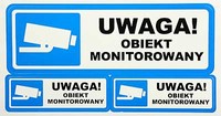 Naklejka 'UWAGA! OBIEKT MONITOROWANY'