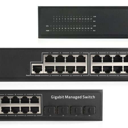 Managed L2 SWITCH GS2024S2 24x Gbps + 4x SFP