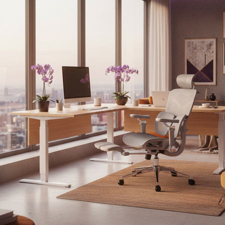 Regulowany Fotel biurowy 6D SPRINGO-02 Szary