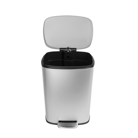 Kosz na śmieci metalowy pojedyncza komora srebrny