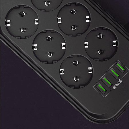 Spacetronik SR-204 Ports 6 4USB power strip