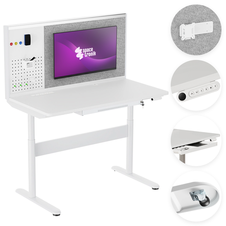Mobile Dual-Motor Sit-Stand Desk with Divider