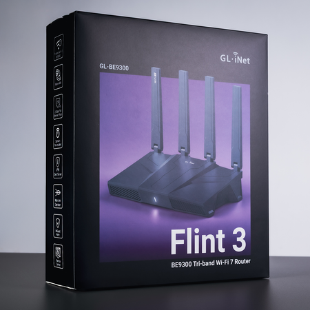 Router Wi-Fi 7 2.4/5/6GHz VPN NAS GL.iNet Flint 3 GL-BE9300