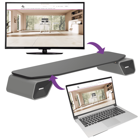 Audio stand with speakers for 90cm monitor