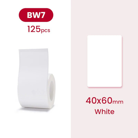 Etykiety seria B Niimbot 40x60 mm 125 szt. biały