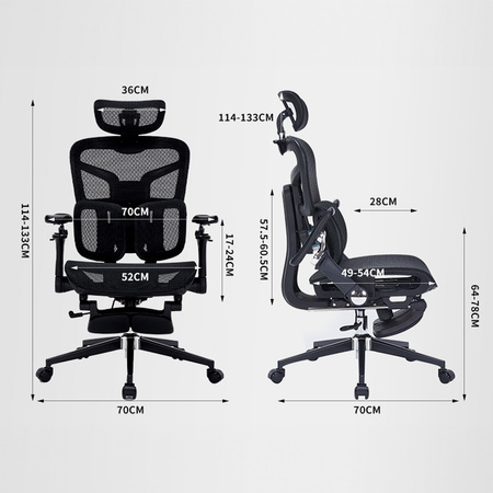 Regulowany Fotel biurowy 6D SPRINGO-02 Czarny