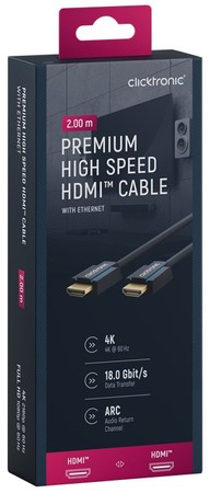 CLICKTRONIC HDMI 2.0 4K 60Hz 2m cable