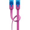 LAN Patchkabel CAT 6A UTP FLAT rosa 0.5m