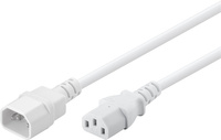 Napájecí kabel IEC C13 - C14 Goobay bílý 2m