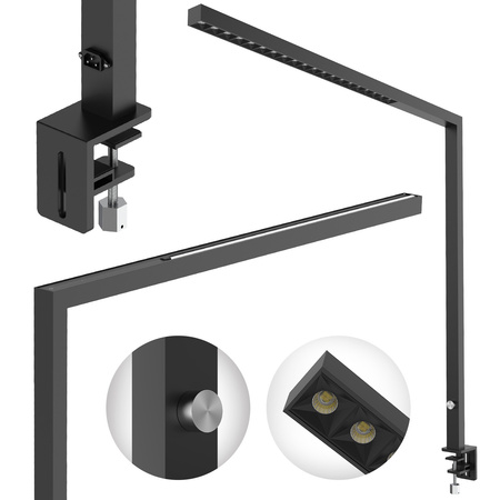 Lampa biurkowa LED boczna GLOW D22 Pro Czarna