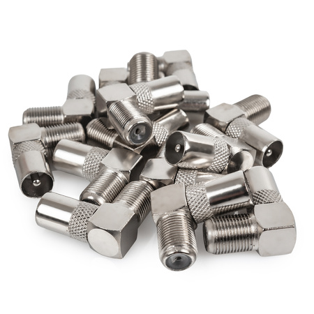 F-socket / Angled TV plug TV-IECM0190 Box 50pcs