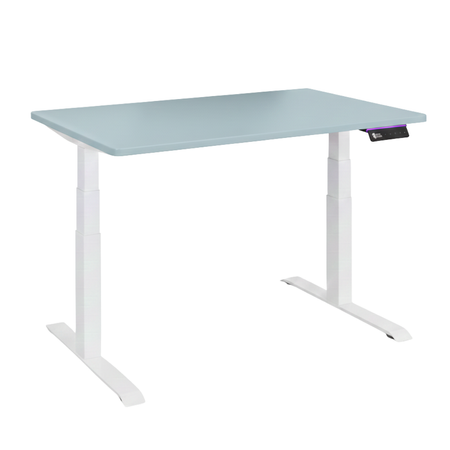 Elektryczne biurko regulowane – stelaż 2 silniki + blat MDF premium niebieski