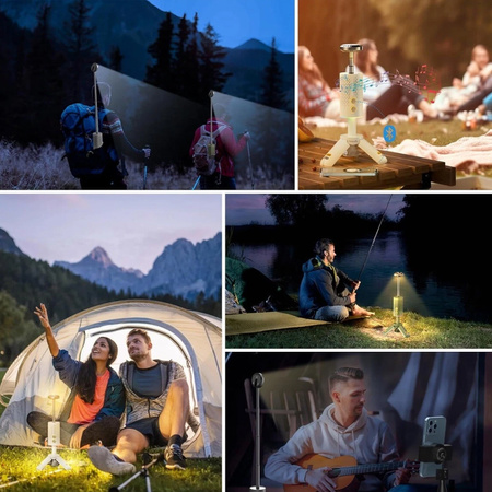 Lampa kempingowa z głośnikiem Bluetooth 1Mii R7