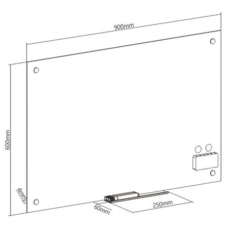 Magnetická sklenená nástenná tabuľa SPB204 60x90