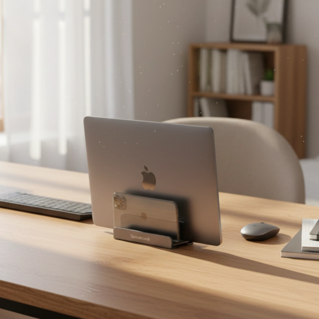 Pionowa podstawka pod laptopa oszczędzająca miejsce