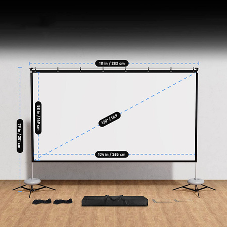 Przenośny ekran projekcyjny zewnętrzn 120'' 16:9