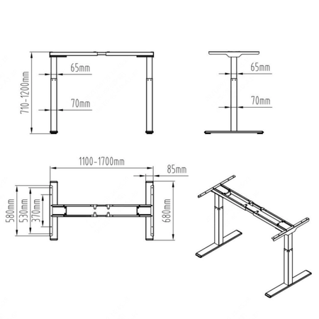 SPE-214AW USB electric desk stand
